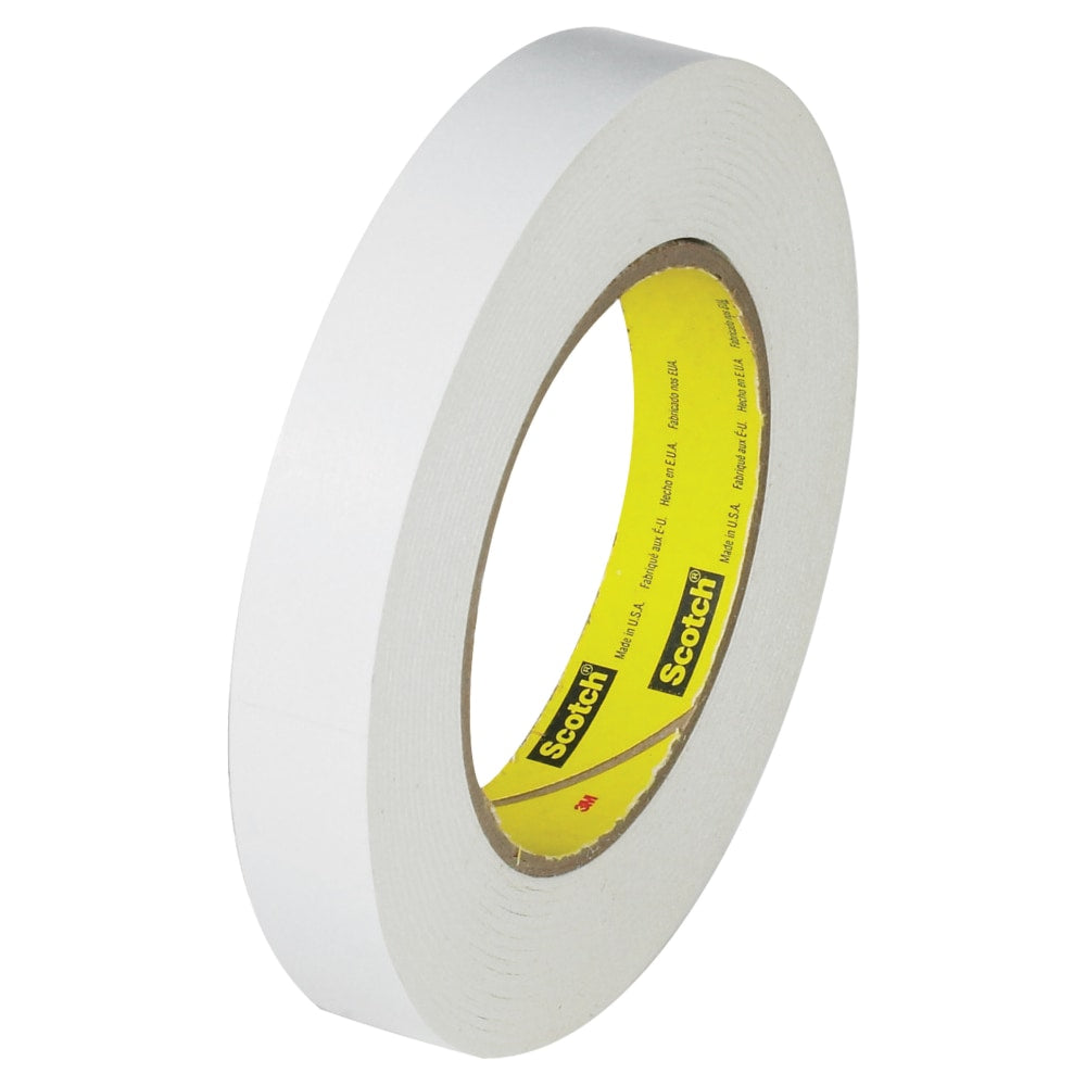 3M 256 Flatback Tape, 3in Core, 1in x 60 Yd., White, Case Of 12