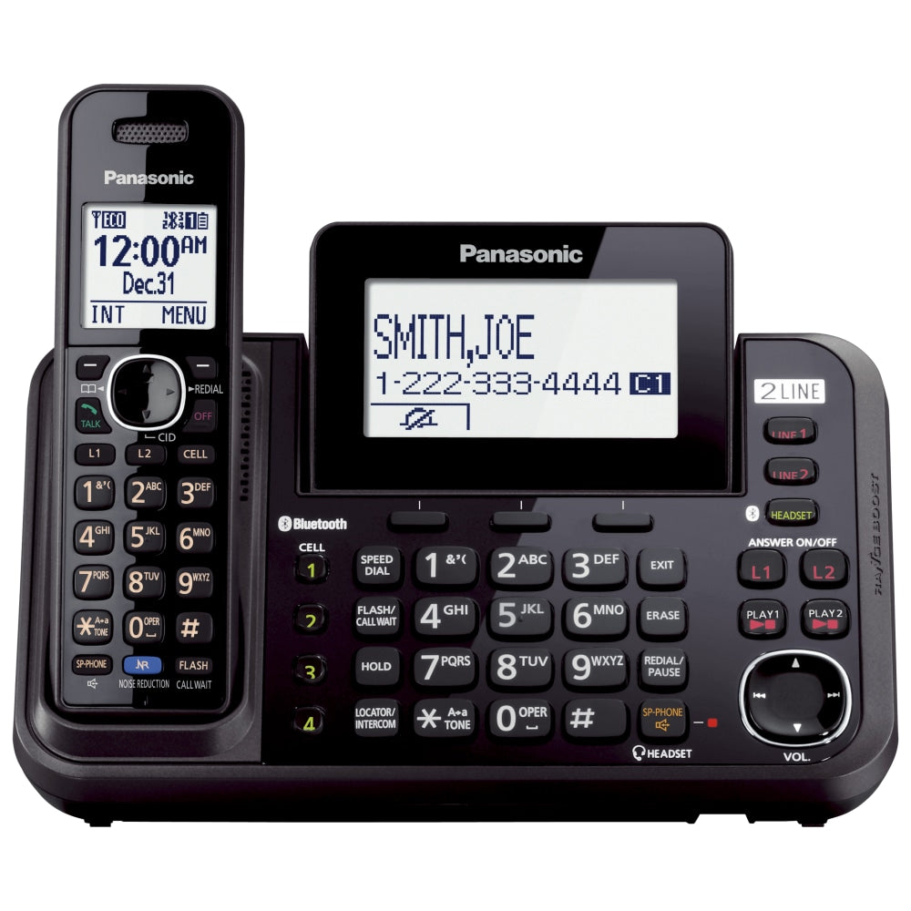 Panasonic KX-TG9541B DECT 6.0 Digital 2-Line Expandable Cordless Phone With Digital Answering System