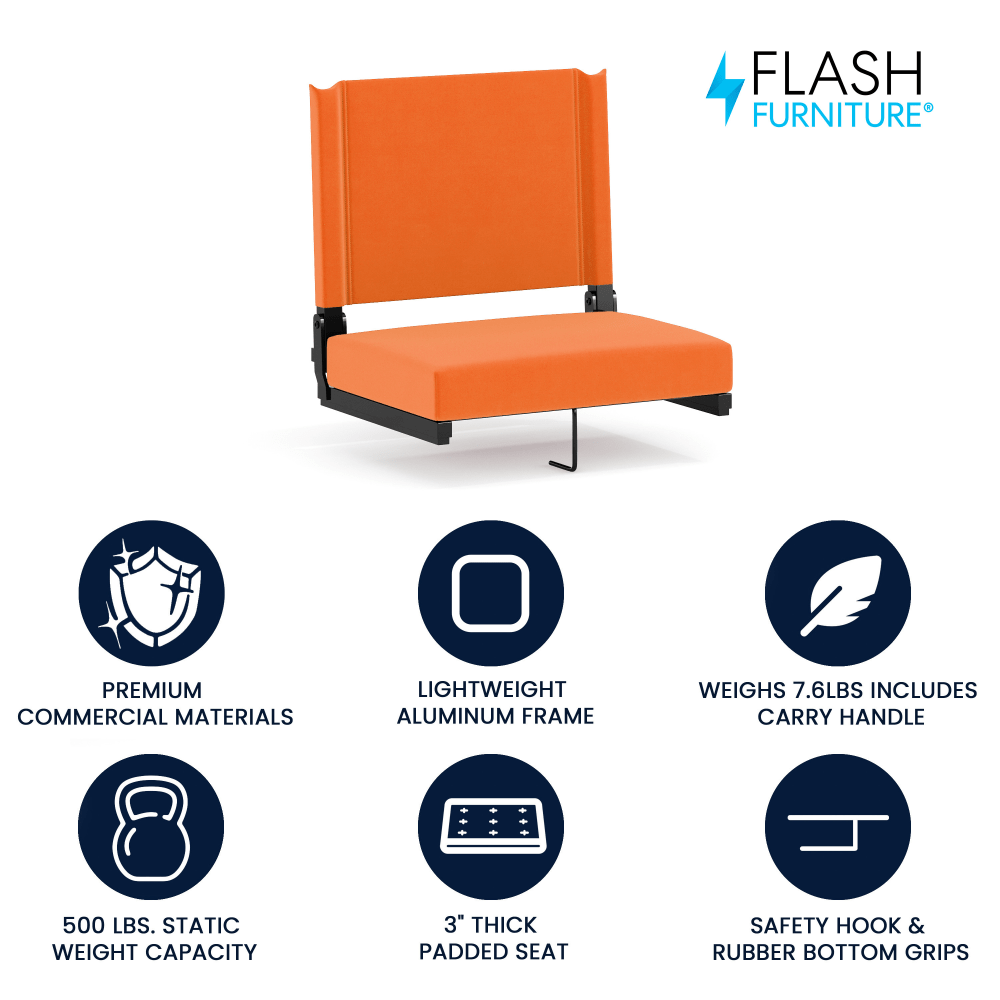 Flash Furniture Grandstand Comfort Seat, Orange/Black