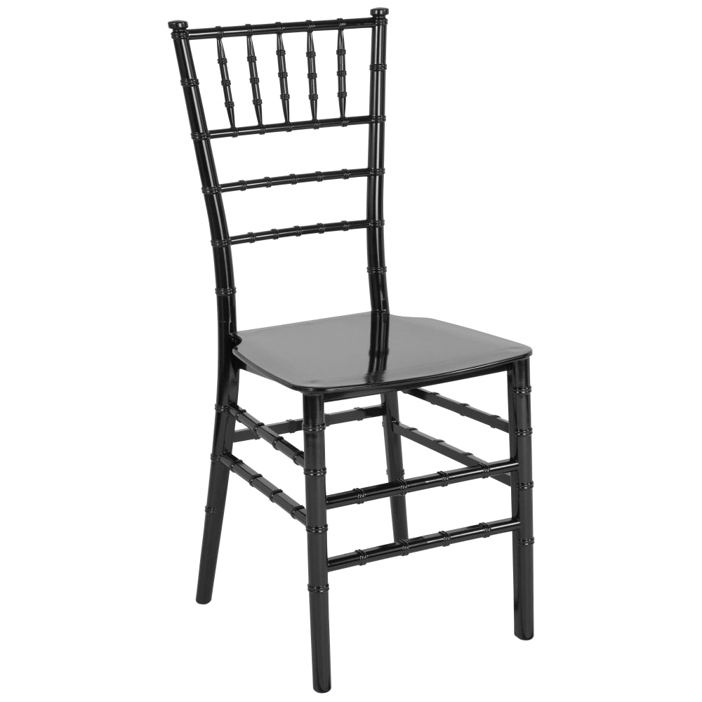 Flash Furniture HERCULES Series Resin Stackable Chiavari Chair, Black