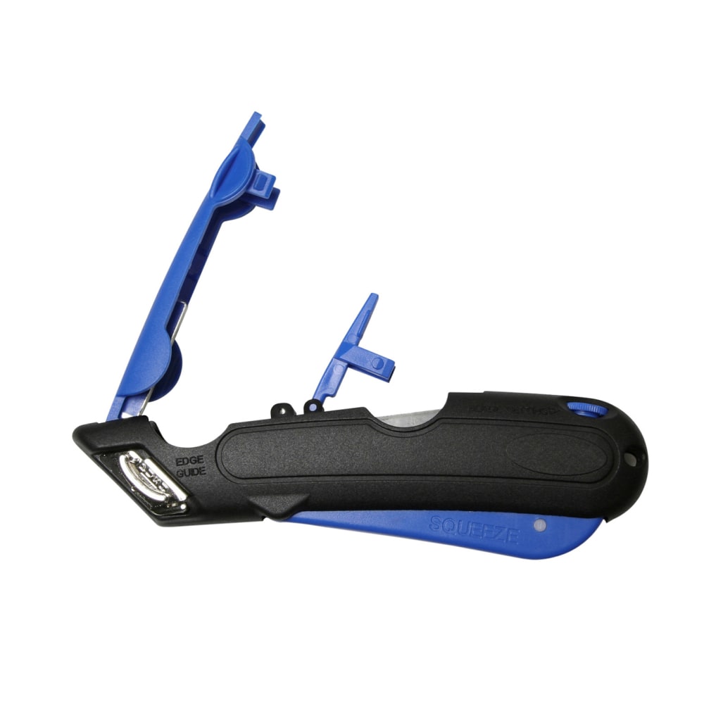 Cosco EasyCut Self-Retracting-Blade Safety Cutter, Black/Blue