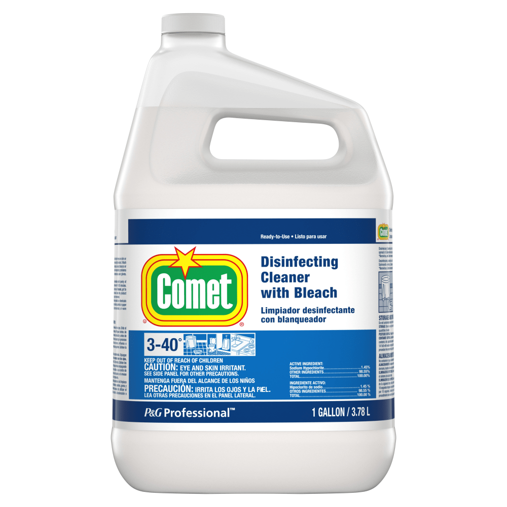 Comet Professional Disinfecting-Sanitizing Bathroom Cleaner, 128 Oz Bottle, Case Of 3