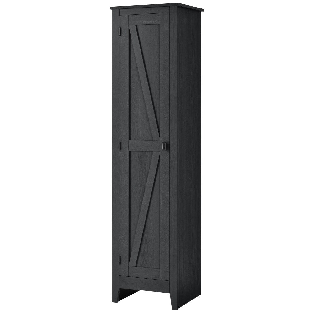 Ameriwood Home Farmington 18in Wide Storage Cabinet, 4 Shelves, Black Oak