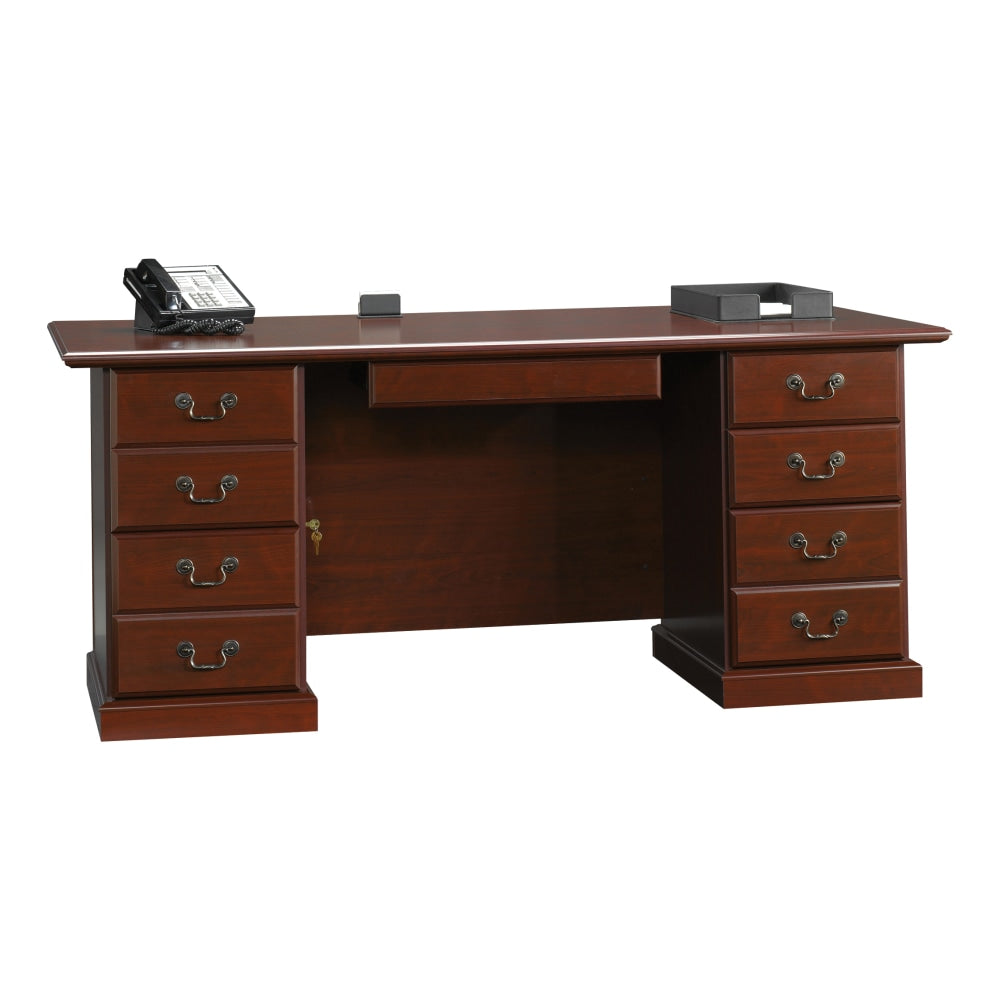 Sauder Heritage Hill 71inW Executive Computer Desk, Classic Cherry