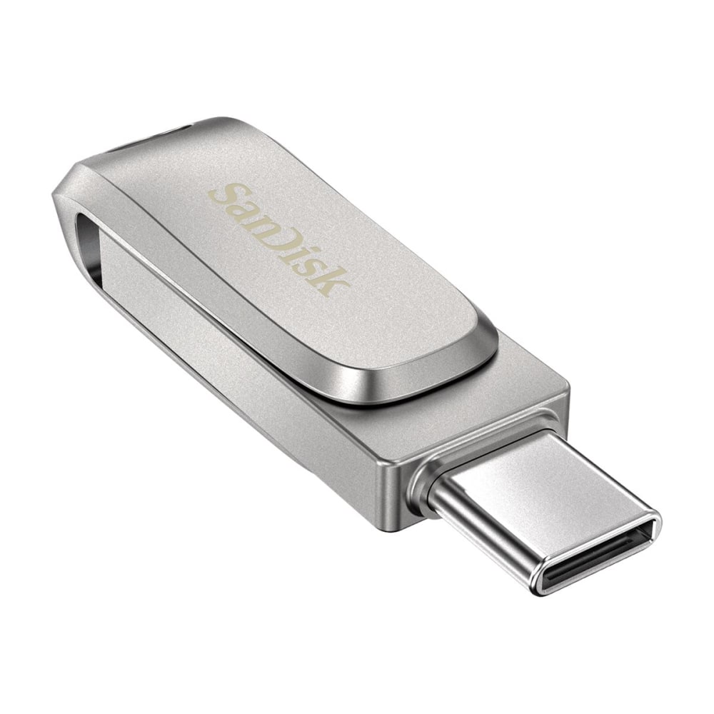 SanDisk iXpand Dual Drive USB-C Luxe Flash Drive, 64GB, Silver