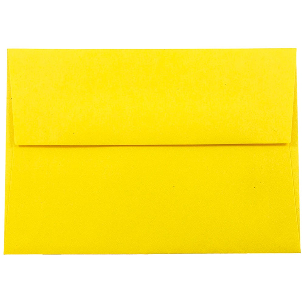 JAM Paper Stationery Set, 4 3/4in x 6 1/2in, 30% Recycled, Yellow/White, Set Of 25 Cards And Envelopes