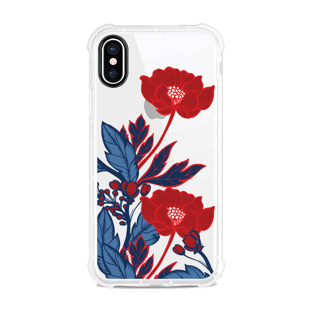 OTM Essentials Tough Edge Case For iPhone X/Xs, Red Poppies, OP-SP-Z124A