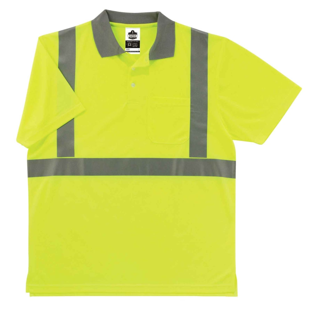 Ergodyne GloWear 8295 Type R Class 2 Polo Shirt, 5X, Lime