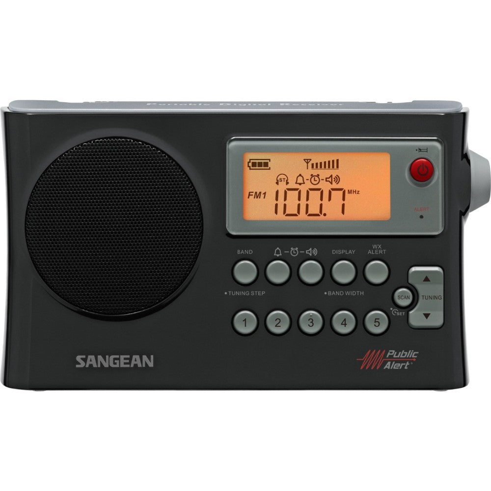 Sangean AM / FM / Weather Alert Portable Radio - with Weather Disaster, NOAA All Hazard - FM, AM, WX - 7 Weather