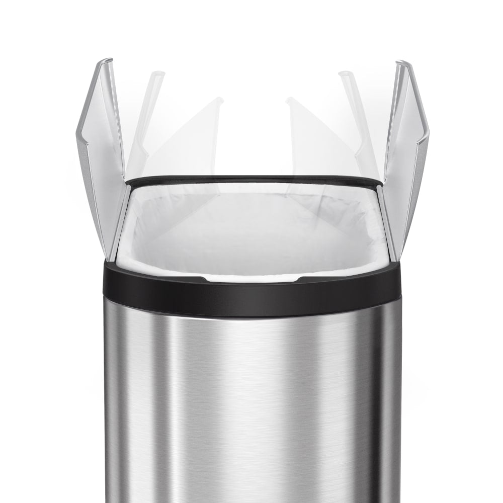 simplehuman Butterfly Step Fingerprint-Proof Trash Can, 12 Gallons, Brushed Stainless Steel