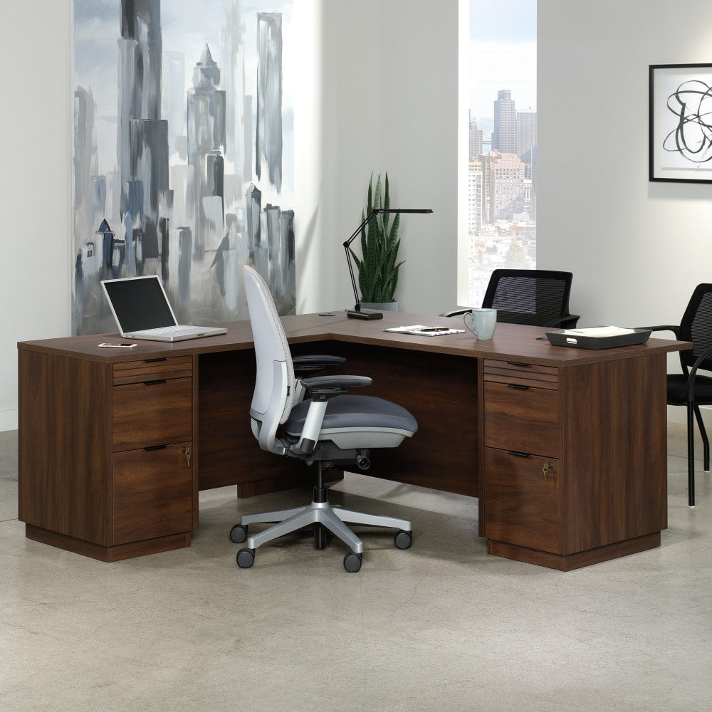 Sauder Palo Alto 72inW Commercial L-Shaped Computer Desk, Spiced Mahogany