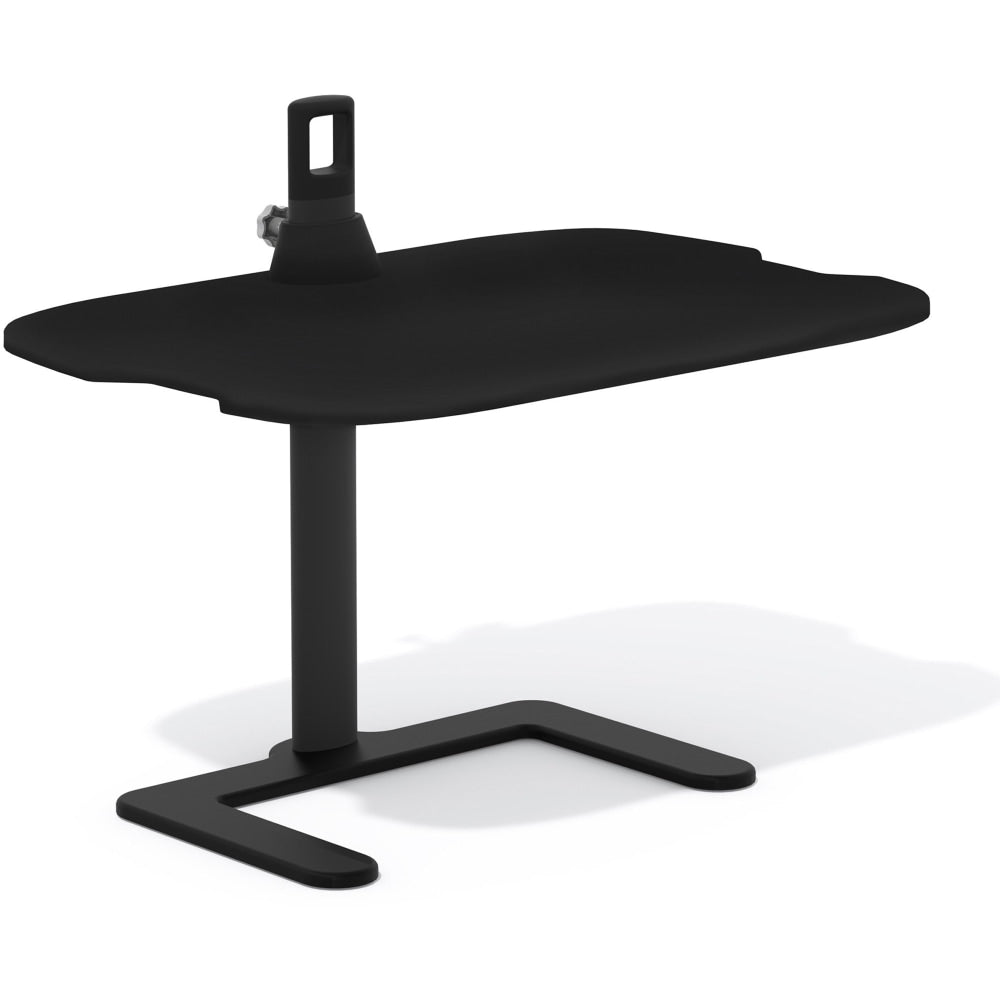 Safco Height-Adjustable Laptop Stand - 21.5in Height x 27in Width x 18in Depth - Steel, Medium Density Fiberboard (MDF), Aluminum - Black