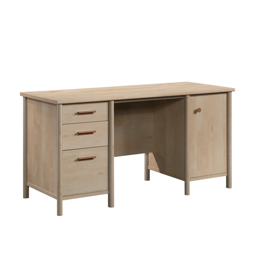 Sauder Whitaker Point 59inW Computer Desk With Pedestals, Natural Maple