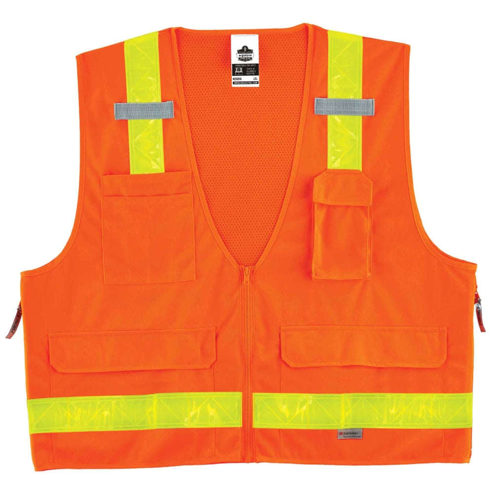 Ergodyne GloWear Safety Vest, Hi-Gloss Surveyors 8250ZHG, Type R Class 2, Large/X-Large, Orange