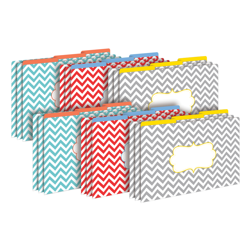 Barker Creek Tab File Folders, Legal Size, Chevron Beautiful, Pack Of 18 Folders