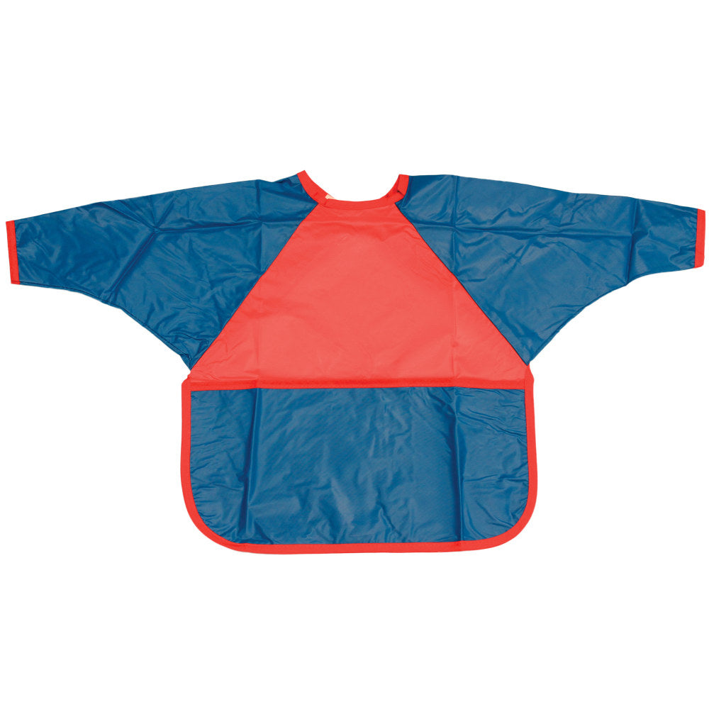 Childrens Factory Washable Smocks, Small, 18 Months - 3 Years, Red/Blue, Pack Of 3