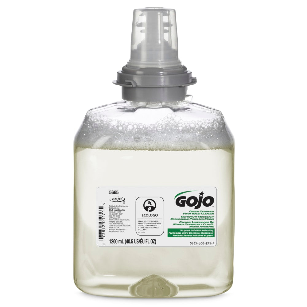 GOJO TFX 2730 Green Seal Certified Foam Hand Soap Cleaner, Unscented, 40.5 Oz Bottle