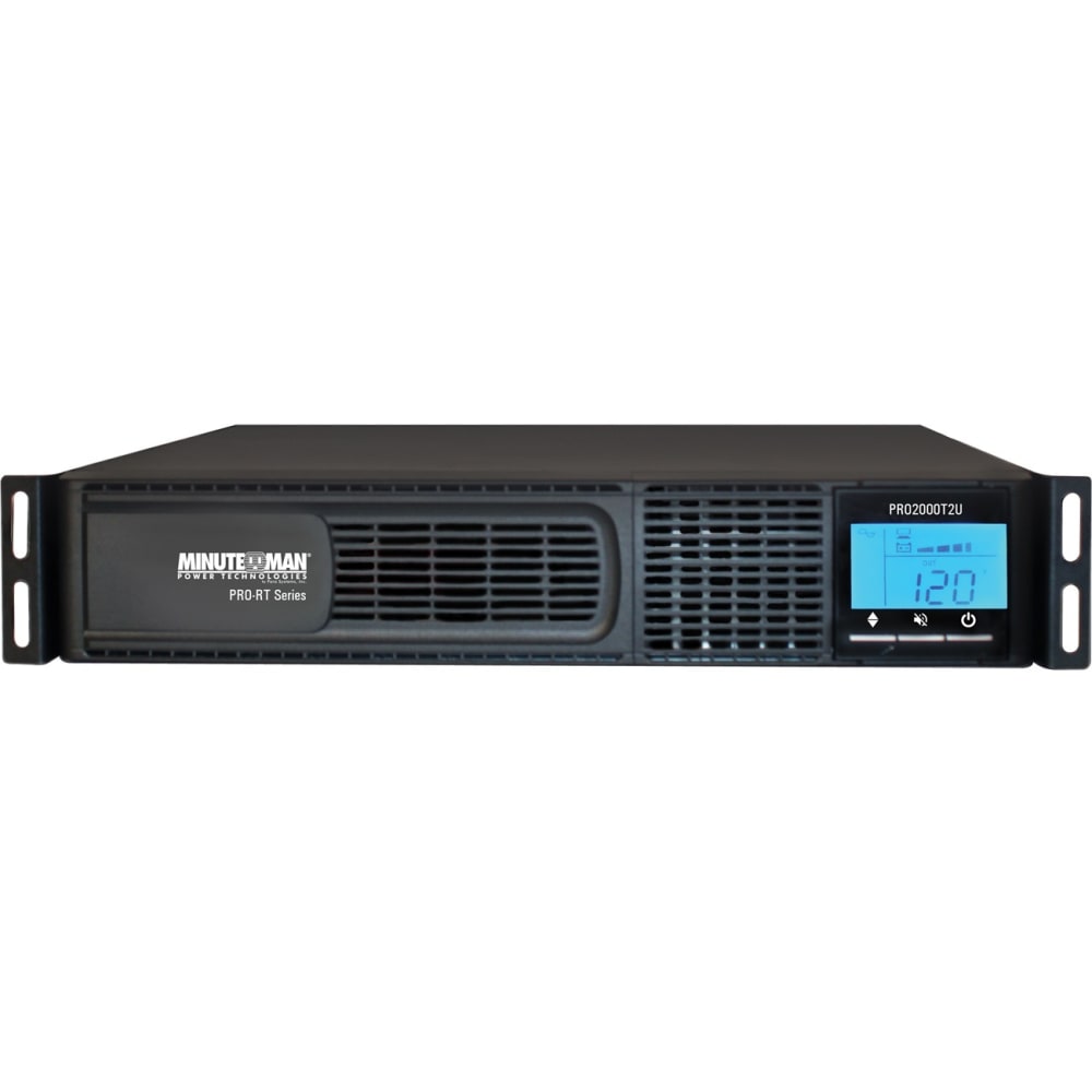 Minuteman PRO-RT PRO2000RT2U 2000VA Tower/Rack/Wall Mountable UPS - 2U Tower/Rack/Wall Mountable - 4 Minute Stand-by - 120 V AC Input - 120 V AC Output - 6 x NEMA 5-15/20R, 1 x NEMA L5-20R