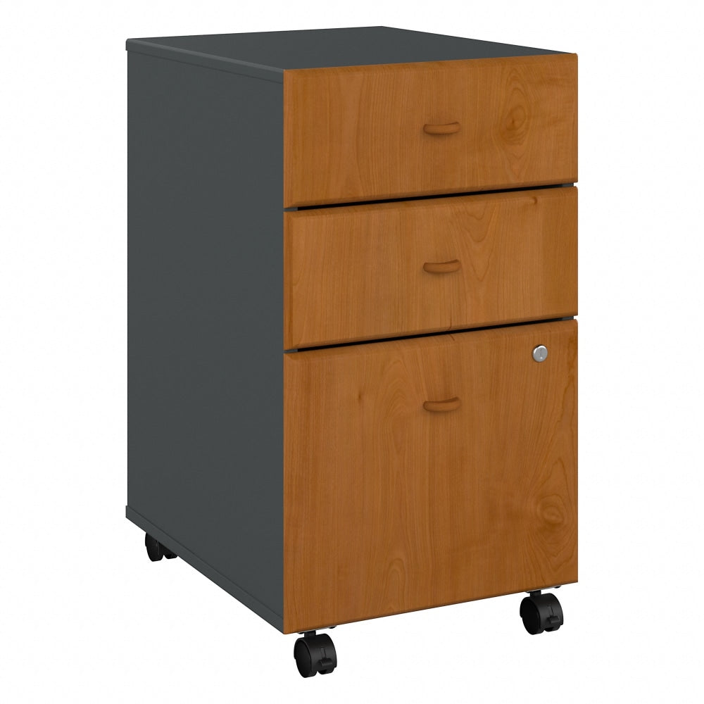 Bush Business Furniture Office Advantage 21inD Vertical 3-Drawer Mobile File Cabinet, Natural Cherry/Slate, Delivery