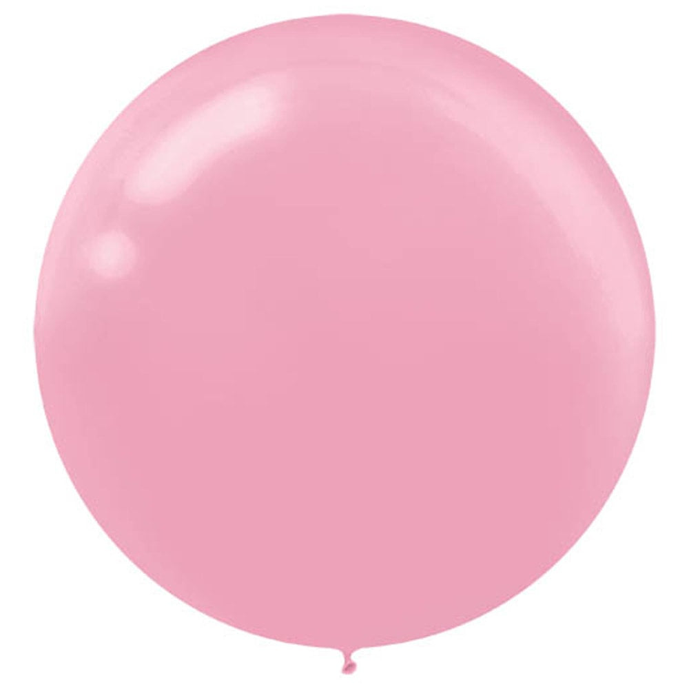 Amscan 24in Latex Balloons, New Pink, 4 Balloons Per Pack, Set Of 3 Packs