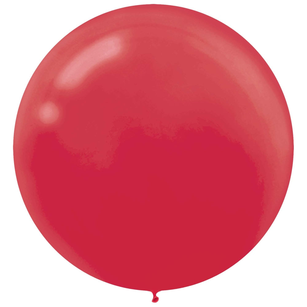 Amscan 24in Latex Balloons, Apple Red, 4 Balloons Per Pack, Set Of 3 Packs