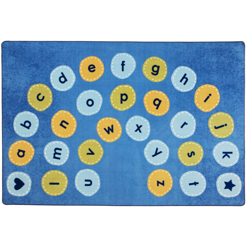 Carpets for Kids Pixel Perfect Collection Calming Colors Arch Alphabet Seating Rug, 6ft x 9ft, Blue