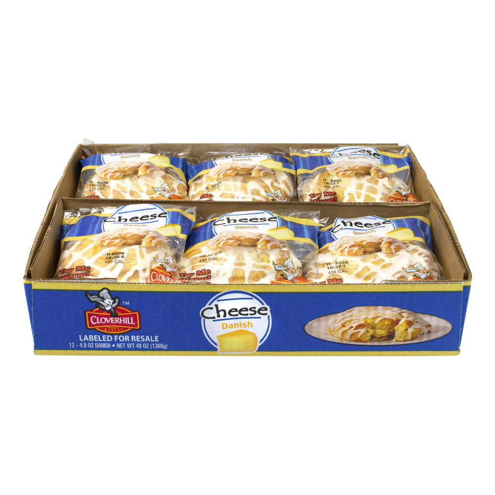 Cloverhill Cheese Danish Pastries, 4 Oz, Box Of 12 Pastries