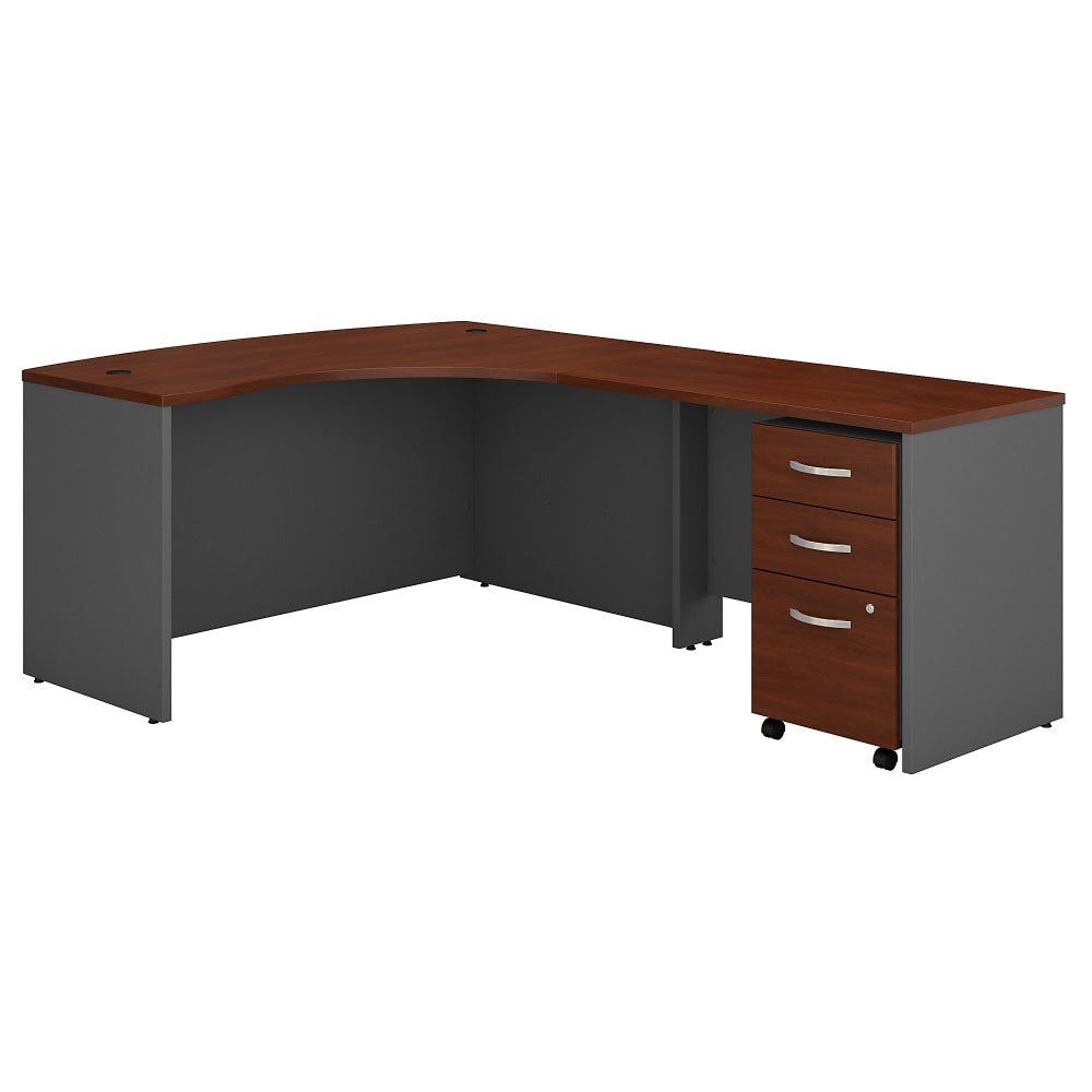 Bush Business Furniture 59inW Right-Handed L-Shaped Corner Desk With Mobile File Cabinet, Hansen Cherry/Graphite Gray, Standard Delivery