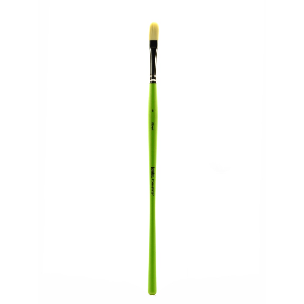 Liquitex Free-Style Detail Paint Brush, Synthetic, Size 6, Filbert Bristle, Green