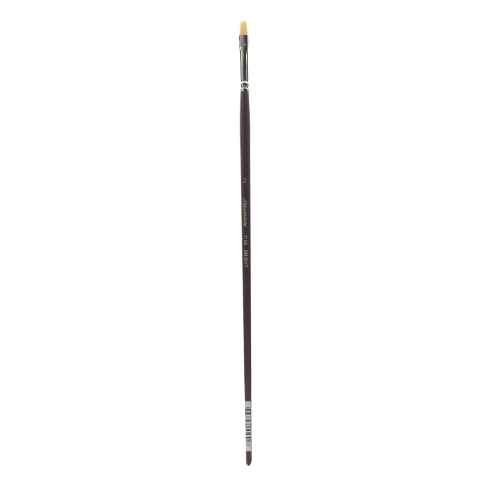 Silver Brush Silverstone Series Paint Brush 1102, Size 2, Bright Bristle, Hog Hair, Maroon