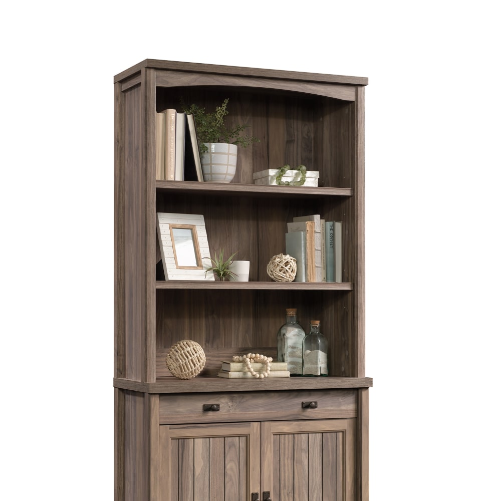 Sauder Costa 32inW Library Hutch, Washed Walnut