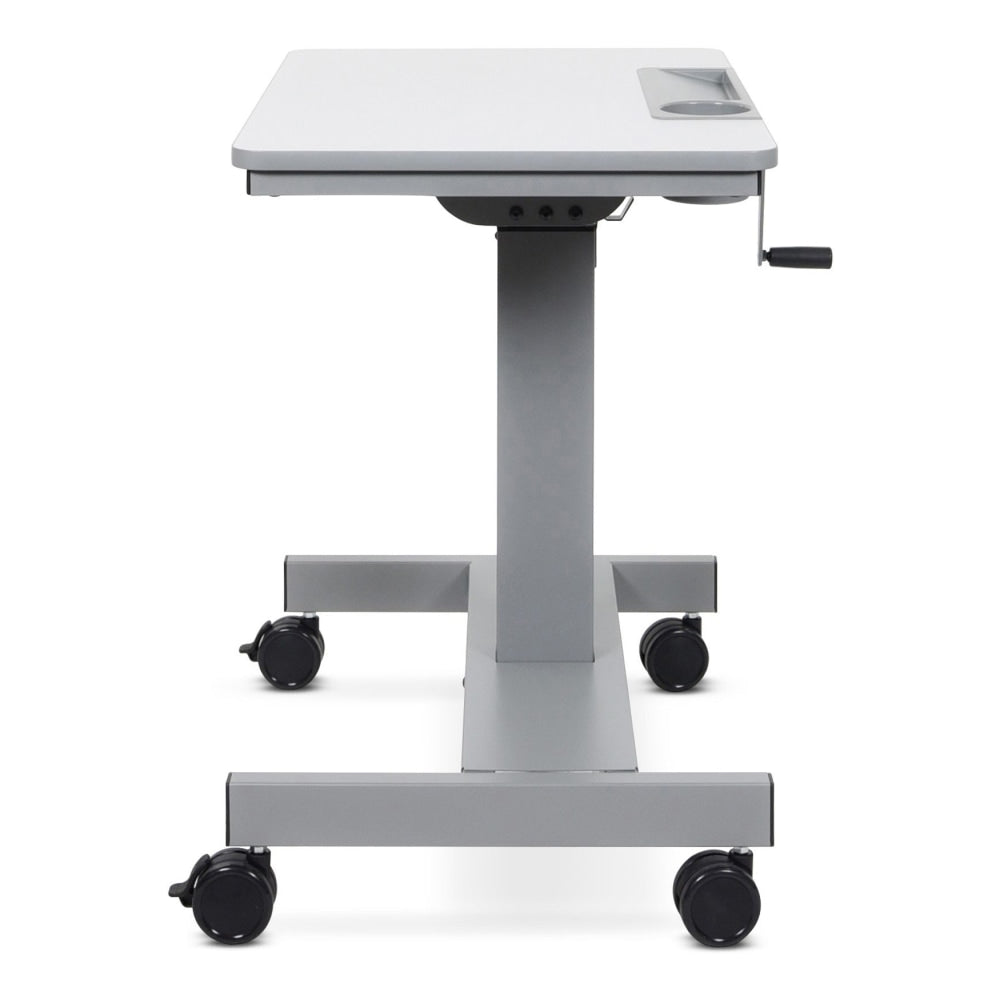 Luxor Crank Adjustable Sit/Stand 28inW Student Desk, White