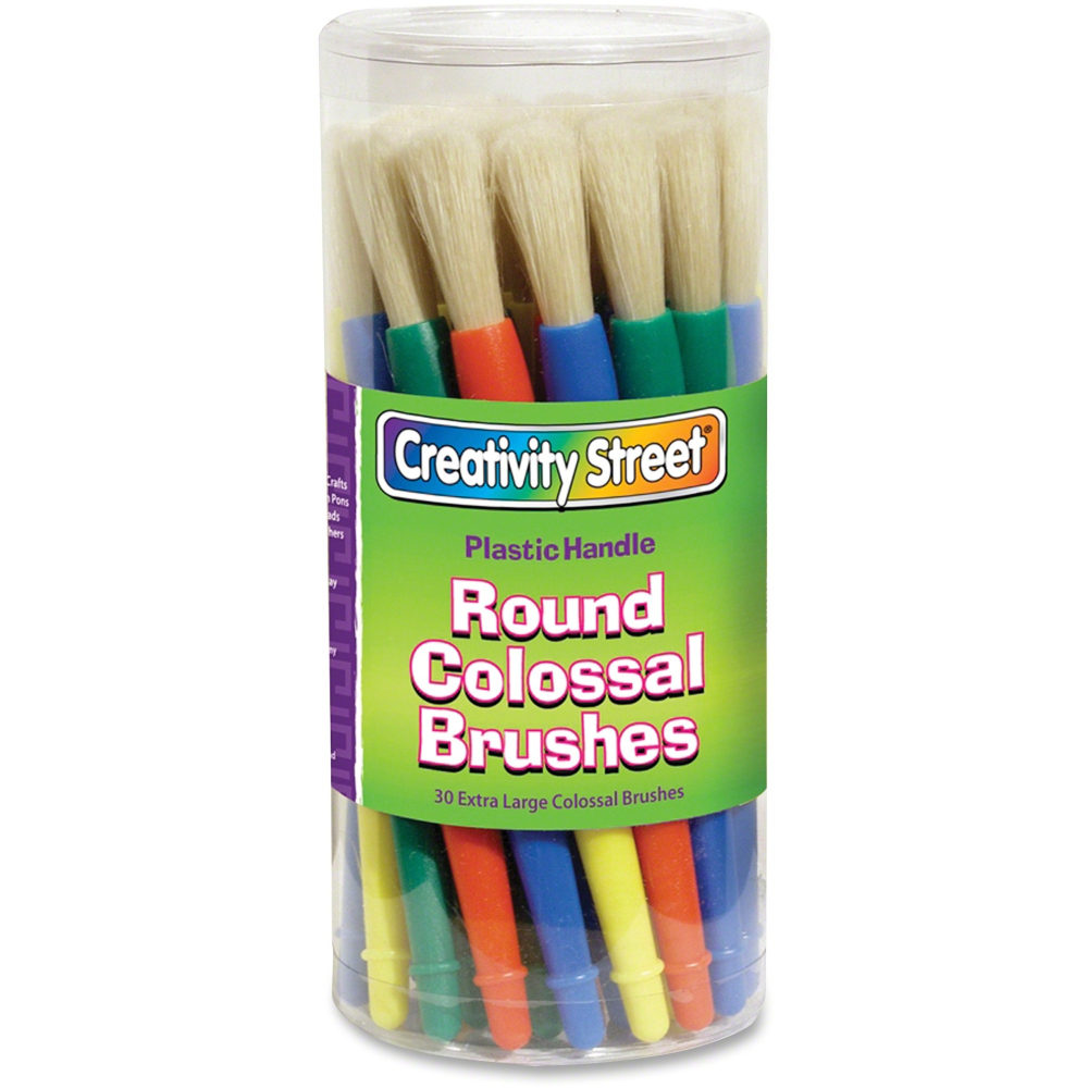 Chenille Kraft Creativity Street Colossal Brush Set, Assorted Colors, Round Bristle, Set Of 30