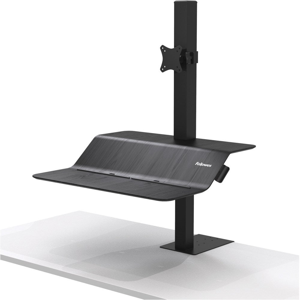 Fellowes Lotus VE Steel Sit-Stand Workstation, Single, Black