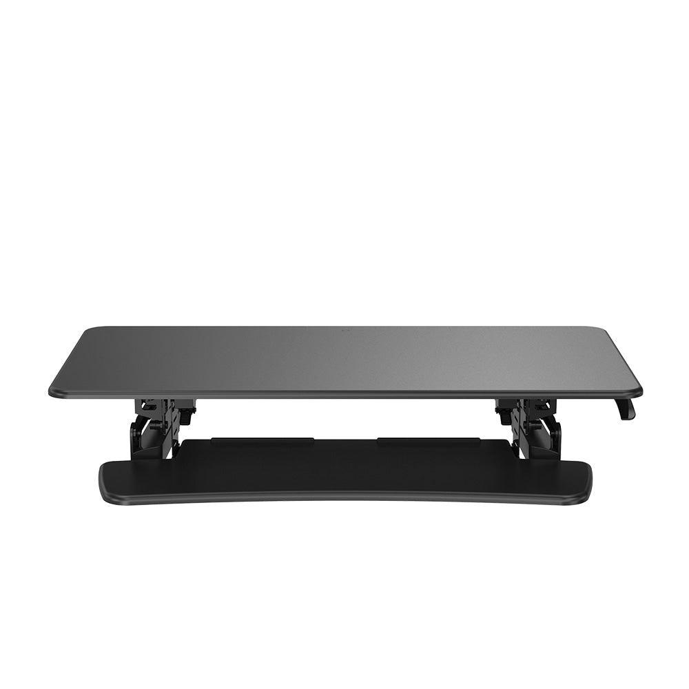 FlexiSpot Height-Adjustable Standing Desk Riser With Removable Keyboard Tray, 19-3/4inH x 47inW x 23inD, Black