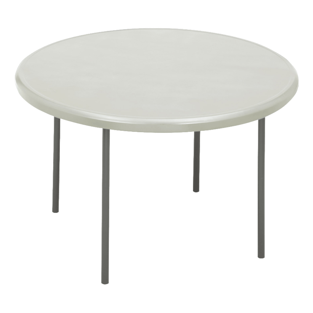 Iceberg Indestruct-Table Too Round Folding Table, 29inH x 48inD, Platinum/Gray