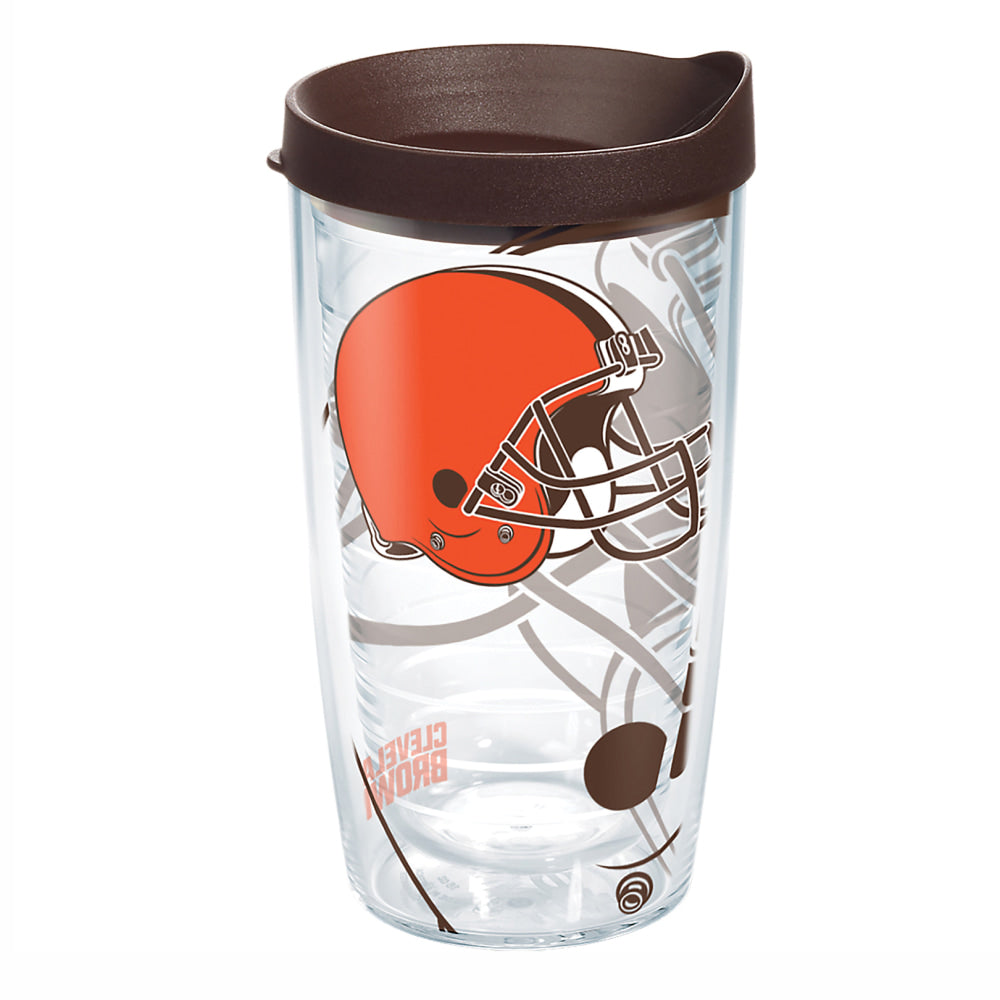 Tervis NFL Tumbler With Lid, 16 Oz, Cleveland Browns, Clear