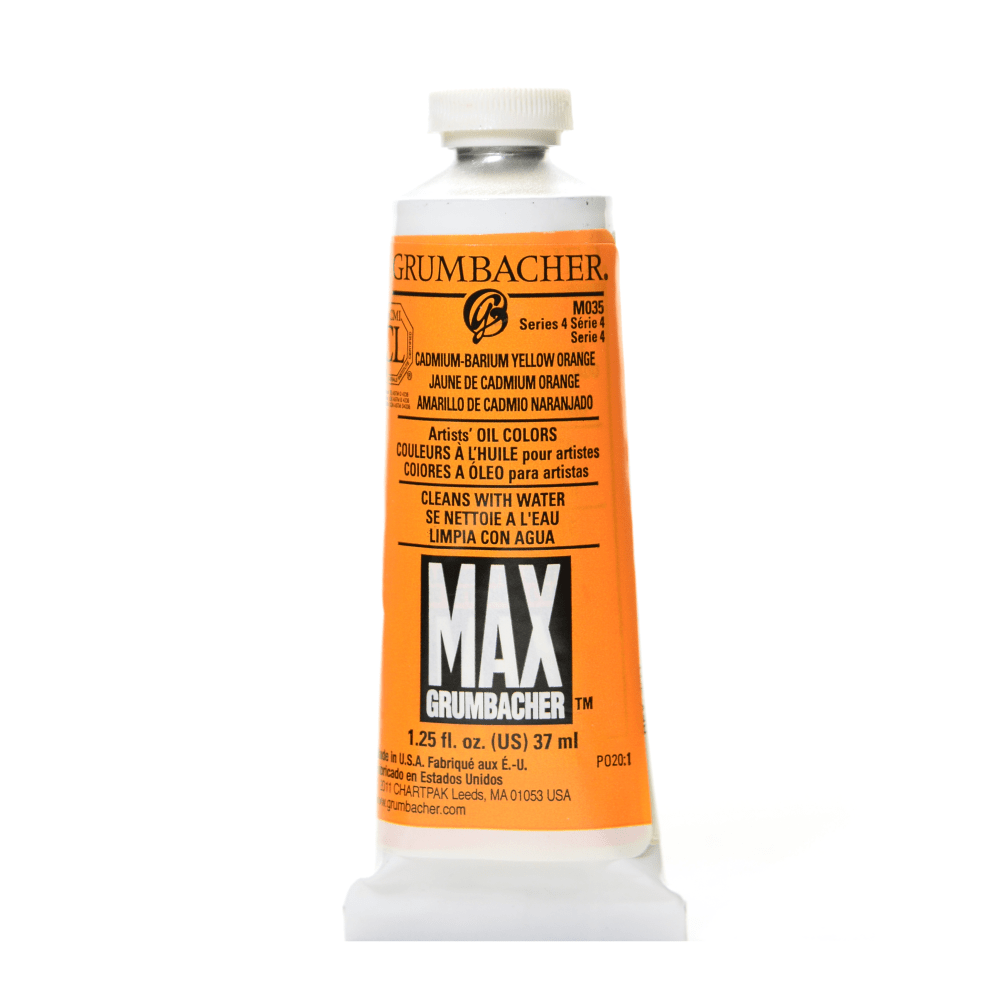 Grumbacher Max Water Miscible Oil Colors, 1.25 Oz, Cadmium Barium Yellow Orange