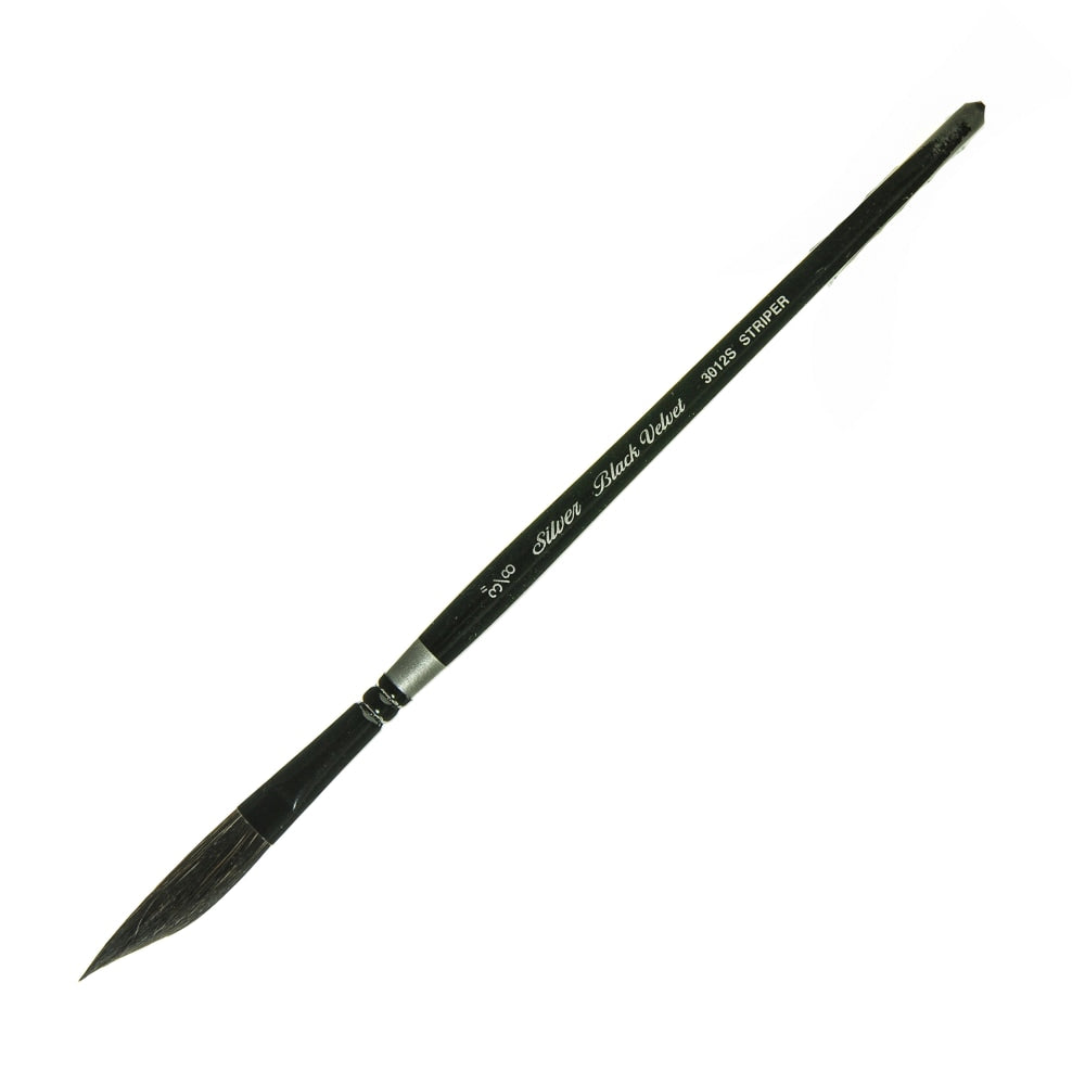 Silver Brush 3012S Black Velvet Series Paint Brush, 3/8in, Dagger Striper Bristle, Squirrel Hair/Synthetic Filament, Multicolor