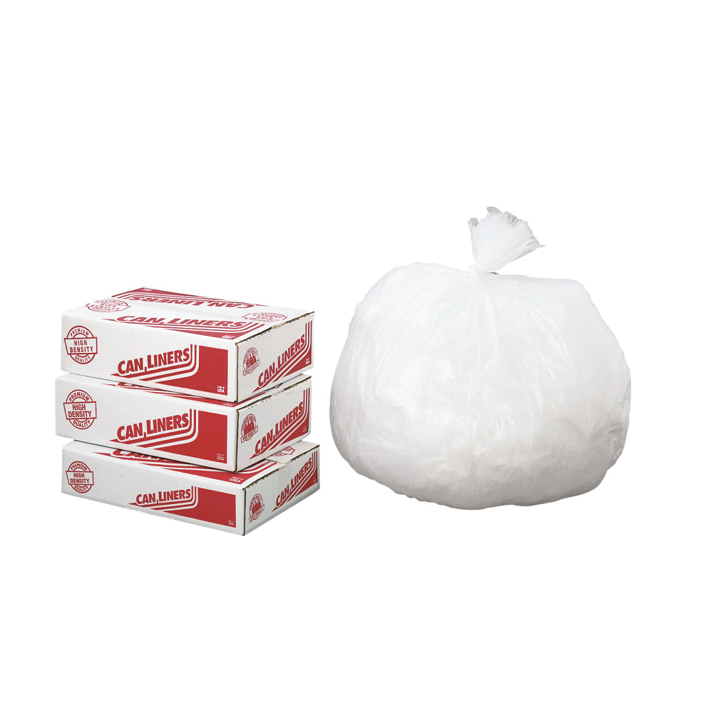 Pitt Plastics 6 mic Trash Bags, 10 gal, 24inH x 24inW, Clear, 1000 Bags