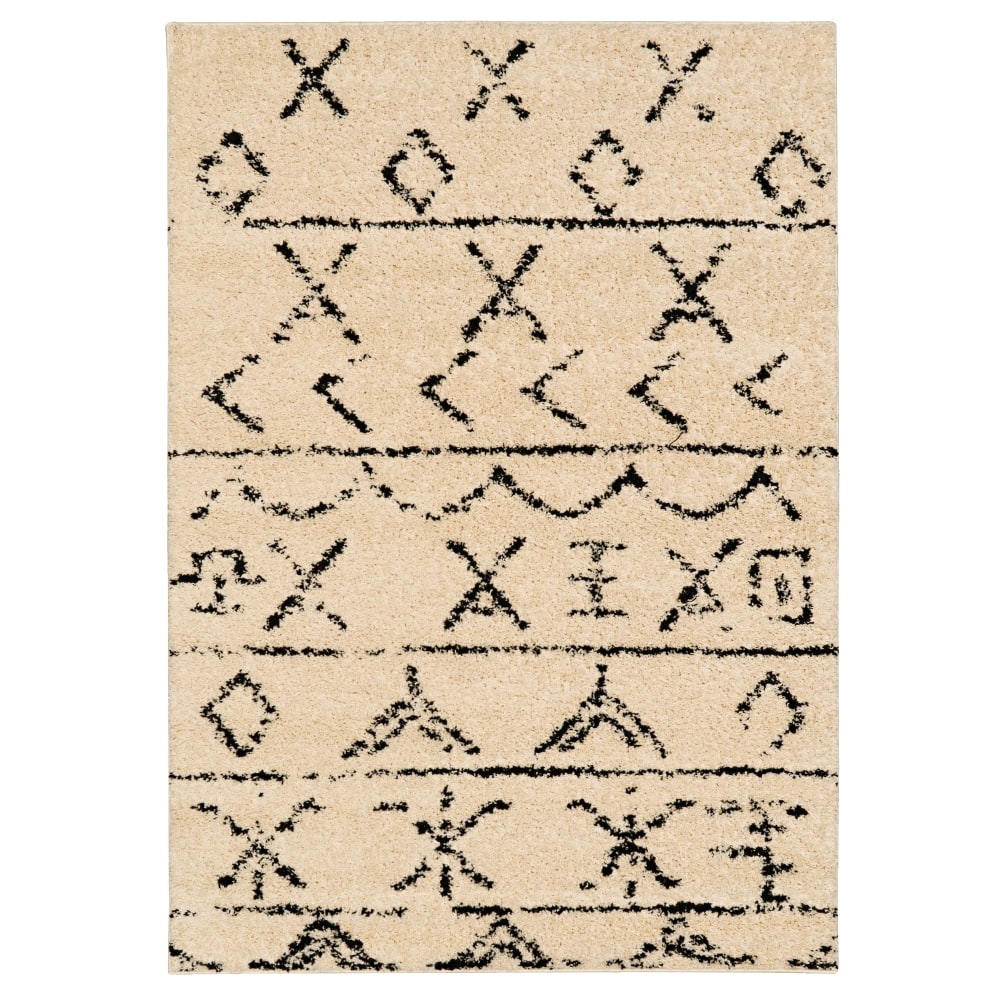 Linon Bijou Area Rug, 8ft x 10ft, Essa Ivory/Black