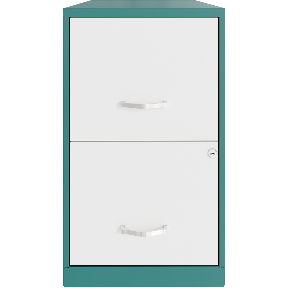 Realspace SOHO Smart 18inD Vertical 2-Drawer File Cabinet, Teal/White