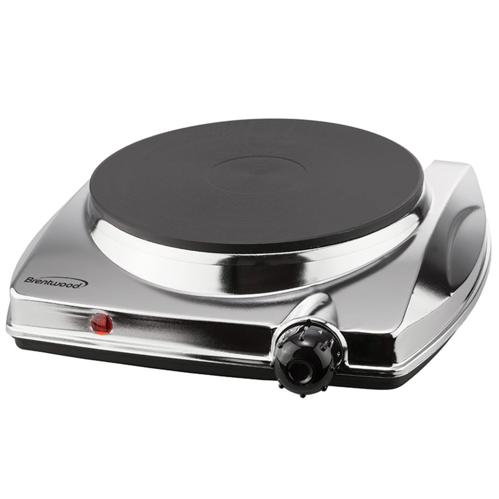 Brentwood Electric 1000W Single Hotplate, Chrome