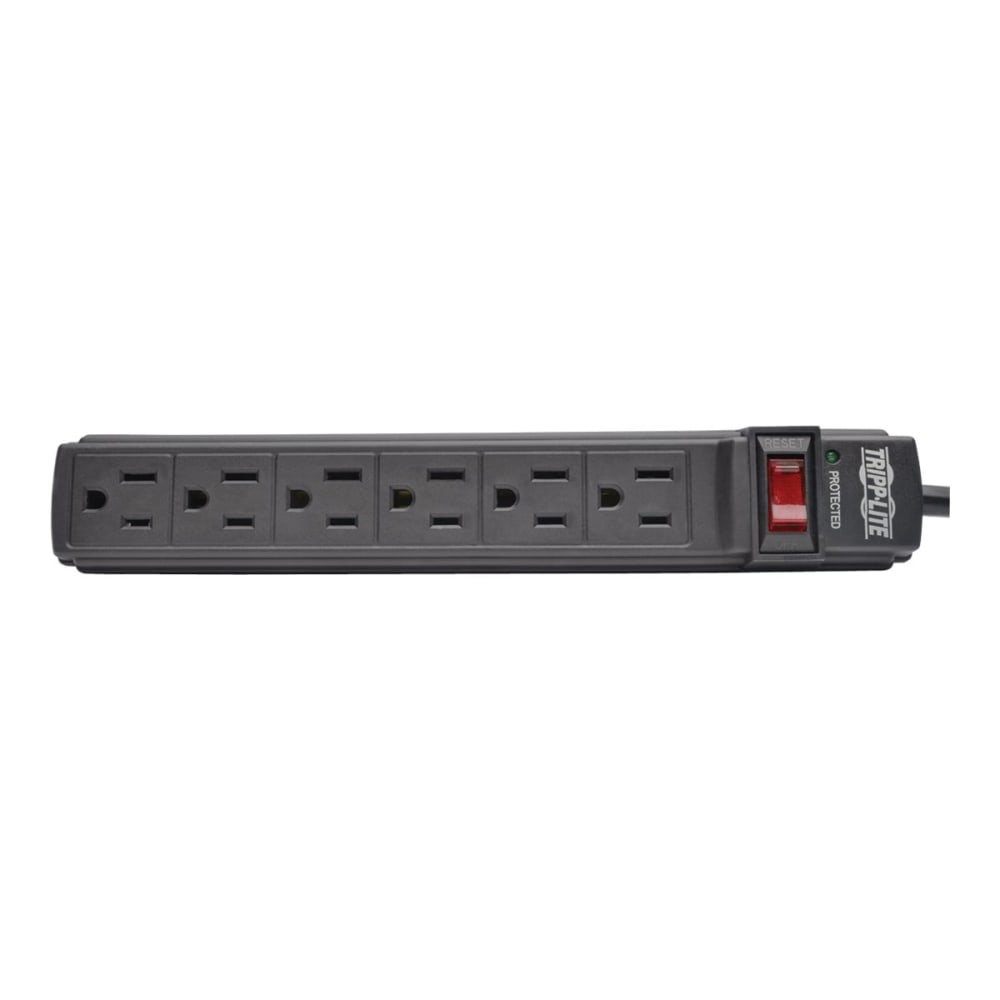 Tripp Lite Power Strip 6 Outlet NEMA 5-15R AC 6ft Cord 5-15P Black Housing - Power strip - 15 A - AC 120 V - 1875 Watt - input: NEMA 5-15P - output connectors: 6 (NEMA 5-15) - 6 ft cord - black