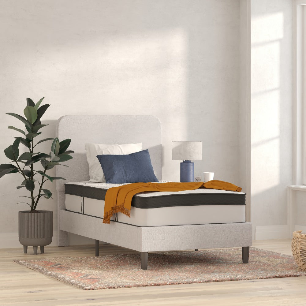 Flash Furniture Capri Comfortable Sleep 12in Foam And Pocket Spring Mattress In a Box, Twin, 12inH x 39inW x 75inD