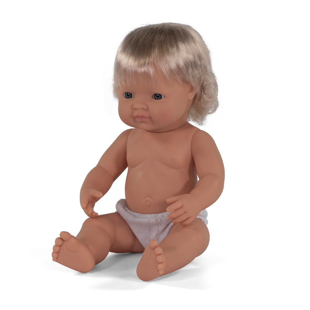 Miniland Educational Anatomically Correct 15in Baby Doll, Caucasian Girl