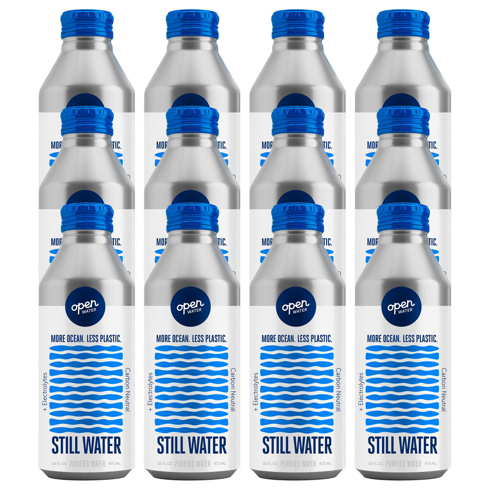 Open Water Still Bottled Water With Electrolytes, 16 Oz, Case Of 12