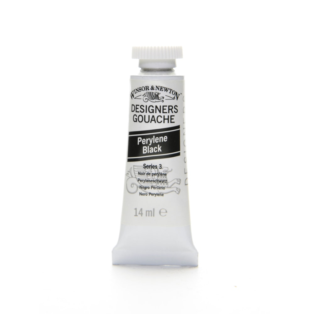 Winsor & Newton Designers Gouache, 14 mL, Perylene Black, 505