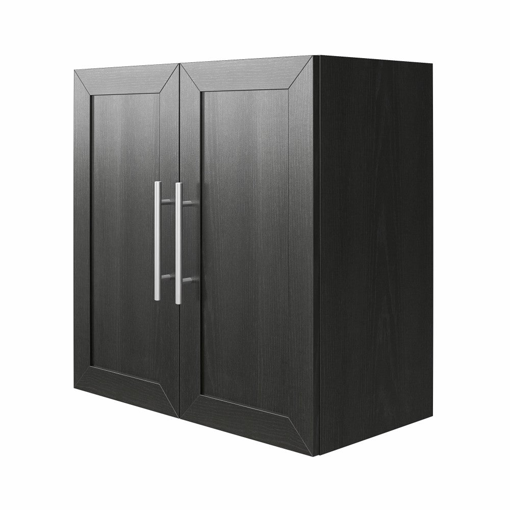 Ameriwood Home Systembuild Evolution Camberly Framed 24inW Wall Cabinet, Black Oak