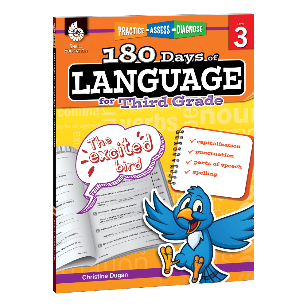 Shell Education 180 Days Of Language Workbook, Grade 3